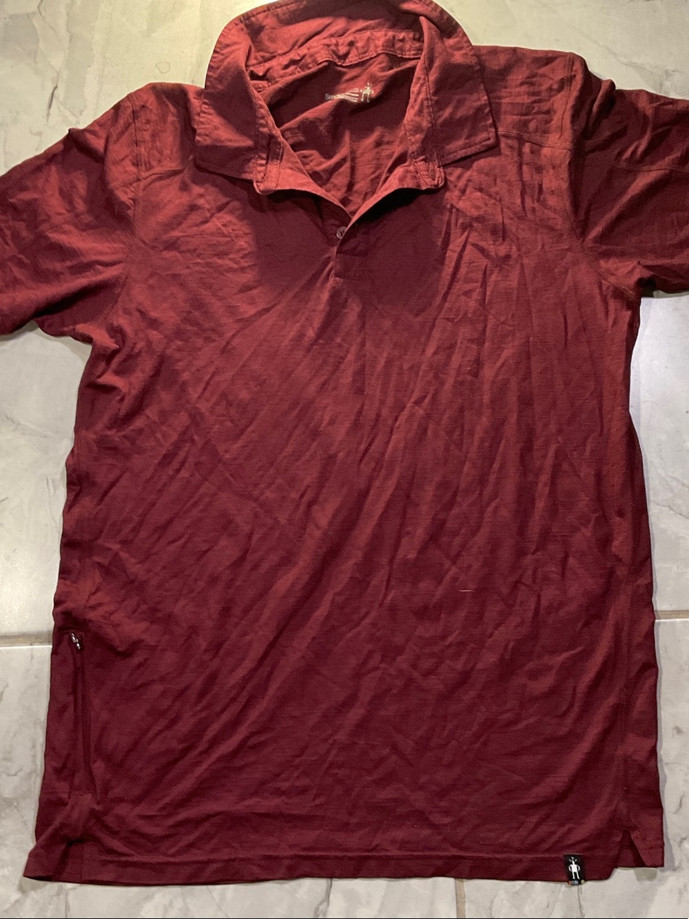 Smartwool Men's Maroon Polo Shirt medium